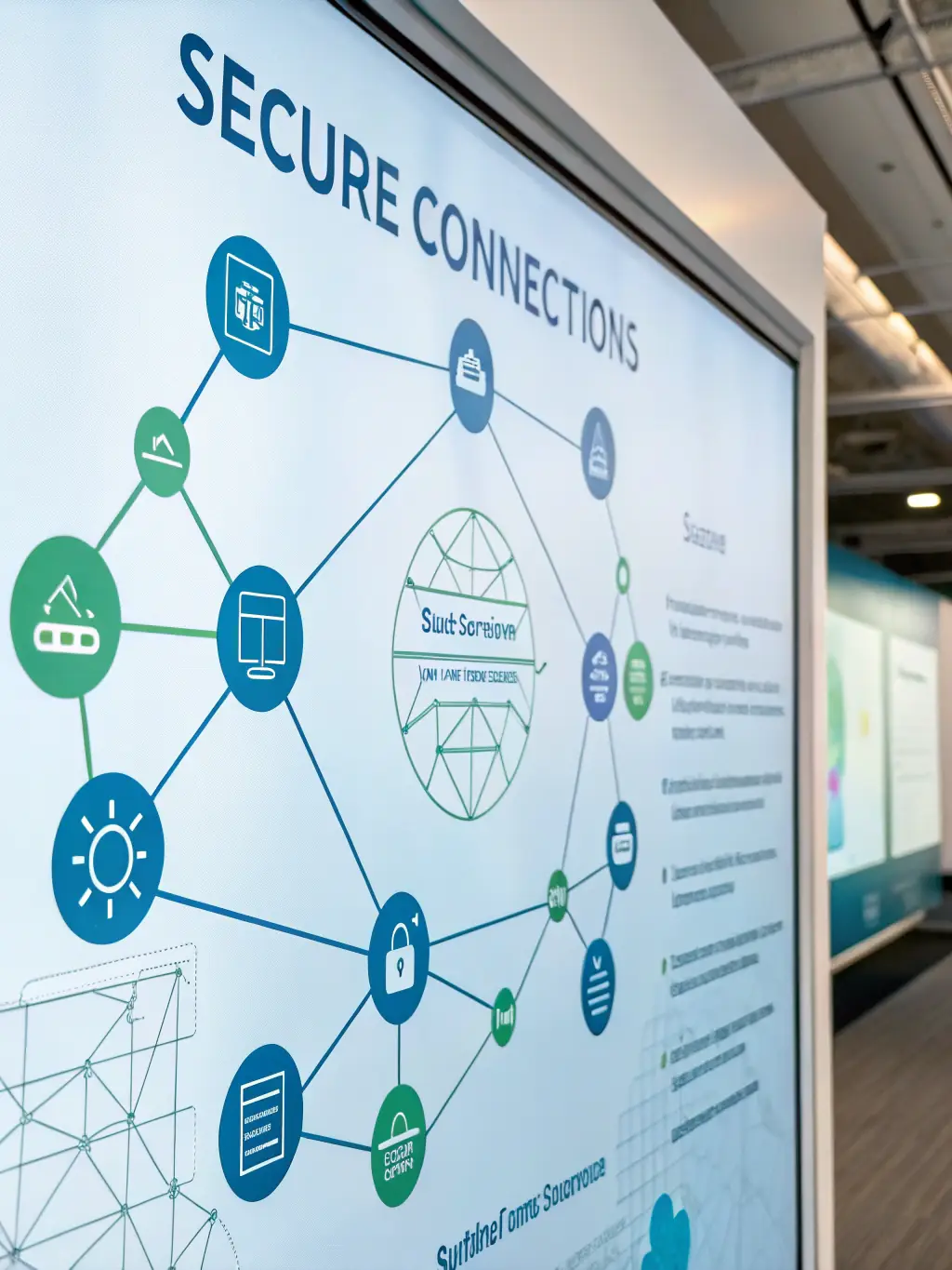 A graphic illustrating network security protocols, highlighting the security measures implemented by SelantiTech for RDP connections.